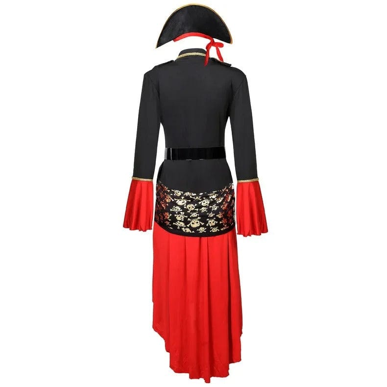 Pirate Costume Women Bold Red and Black Pirate Captain