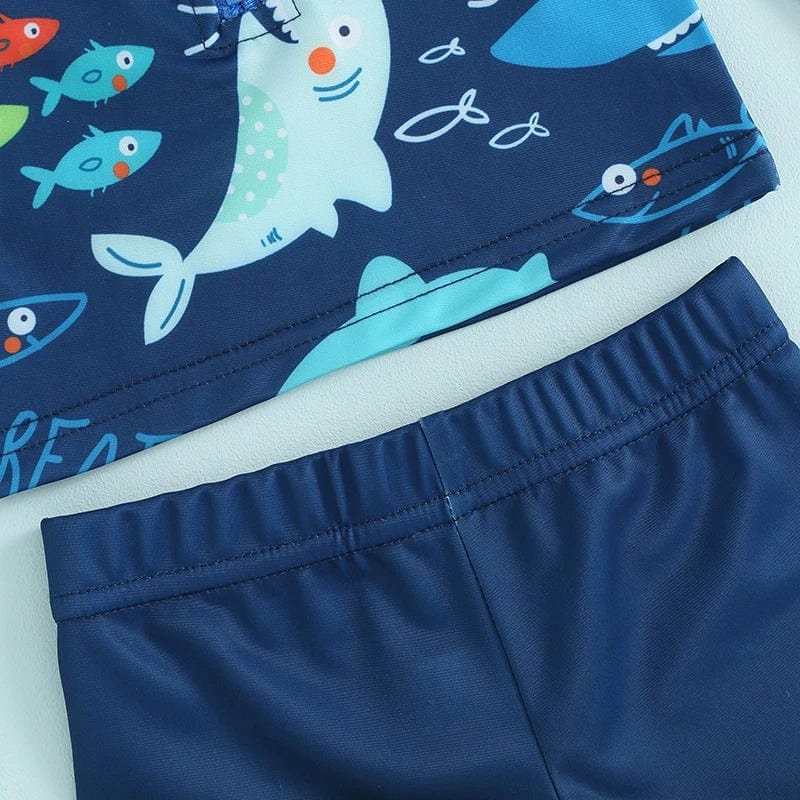 3-Piece Fish Print Baby Swimsuit