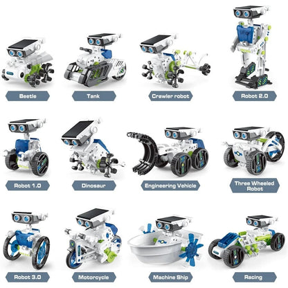 TechRobo Builder – 12-in-1 Solar STEM Robot Kit