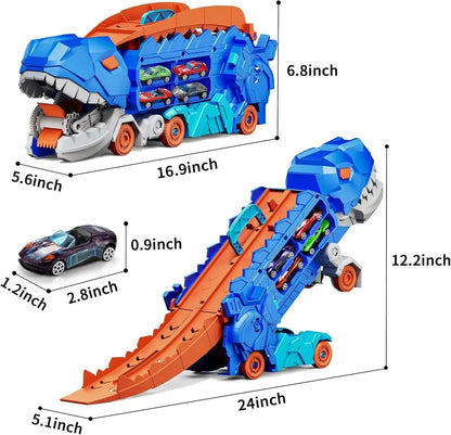 Dinosaur Truck Blue: Sliding Car Launcher