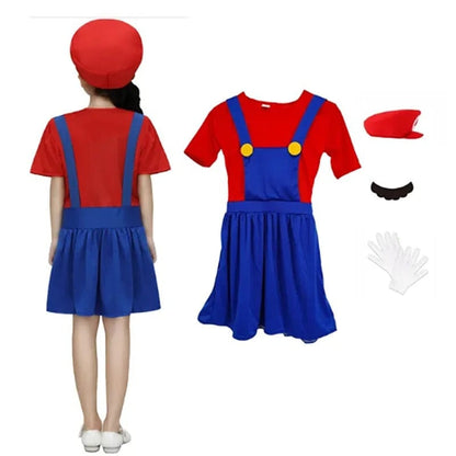 Clown Costume Kids Anime Game Cosplay Super Luigi Mari Brothers