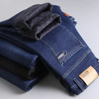 Winter Fleece-Lined Jeans - Stretch Warm Casual Denim Pants