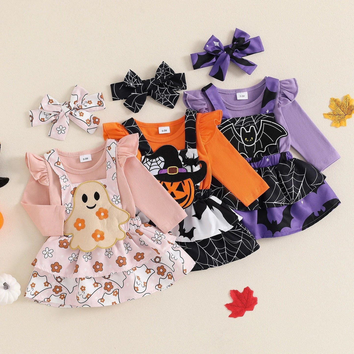 Baby Halloween Costume Sets Romper Bat Pumpkin Ghost