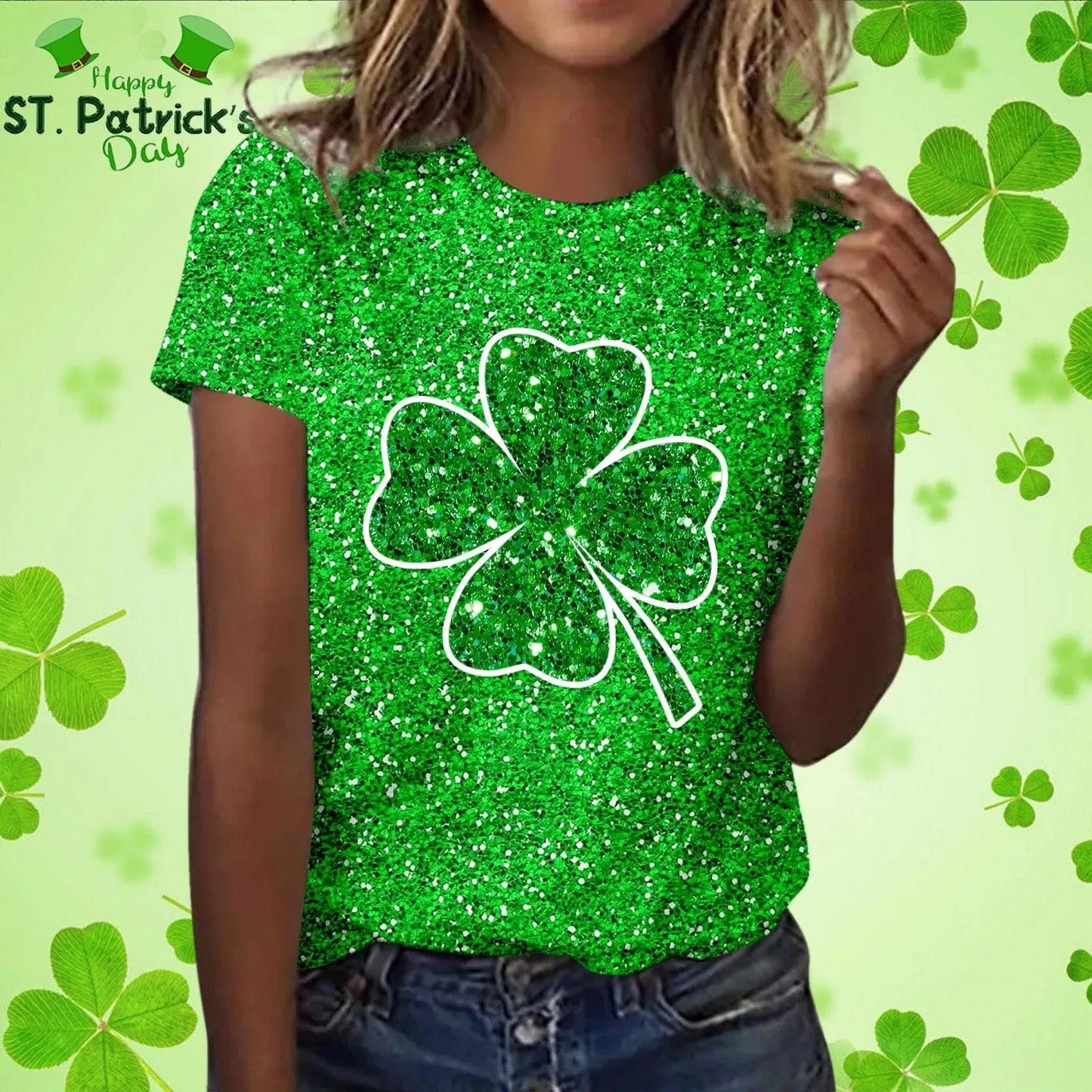Four-Leaf Glow St. Patrick’s Shirt