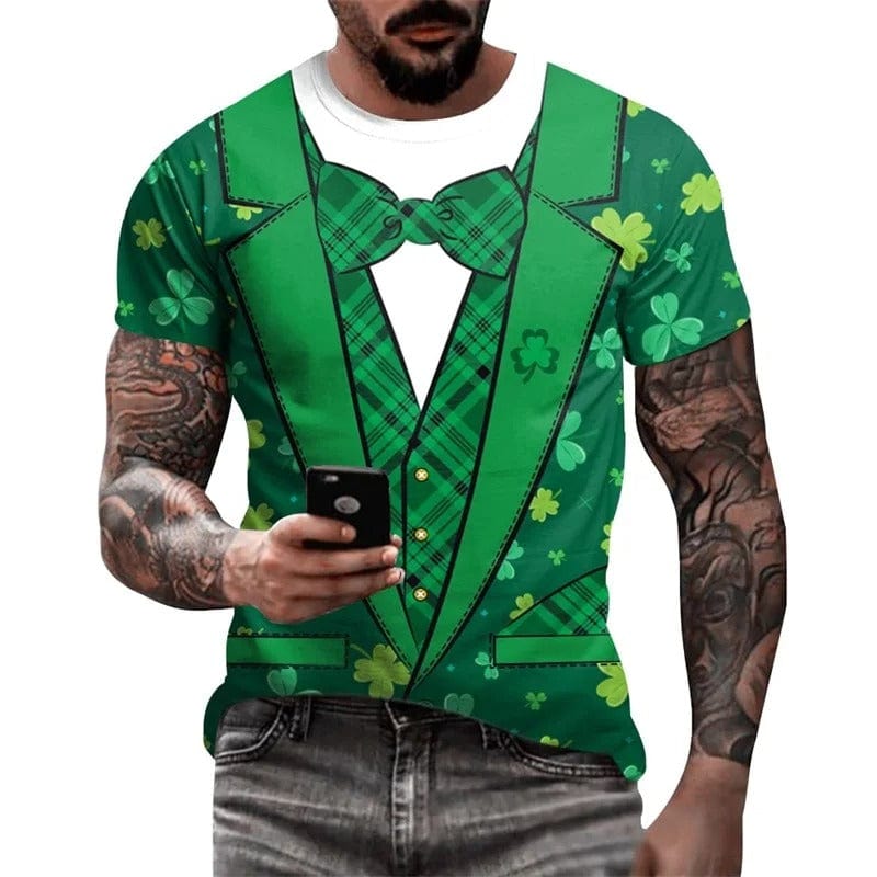 St. Patrick's Day Shamrock Style Men's Shirt