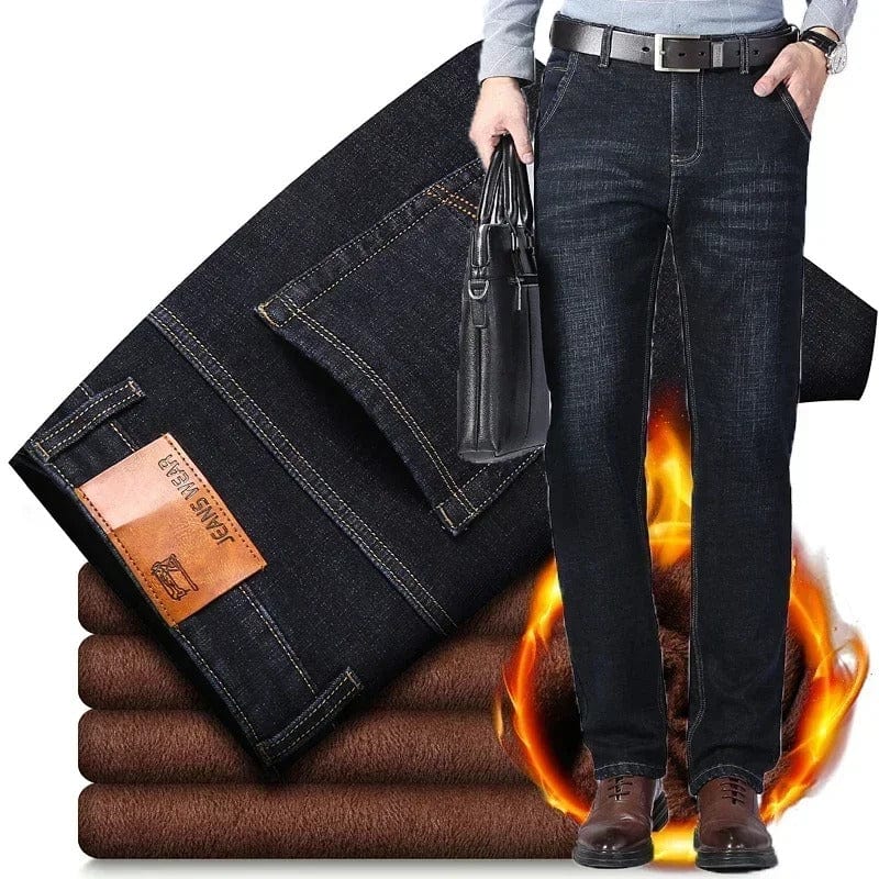 Winter Fleece-Lined Jeans - Stretch Warm Casual Denim Pants