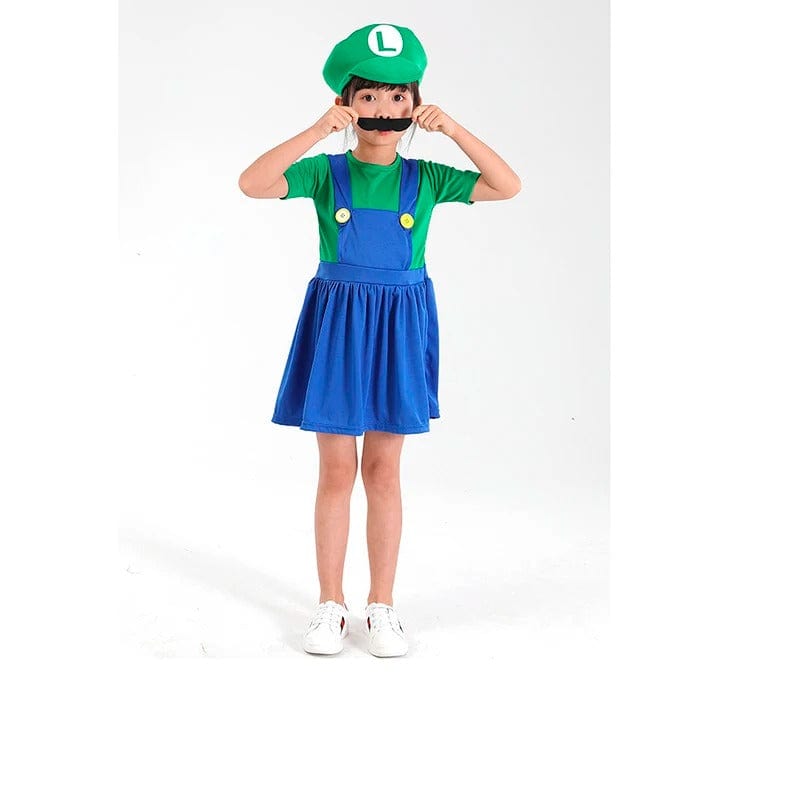 Clown Costume Kids Anime Game Cosplay Super Luigi Mari Brothers