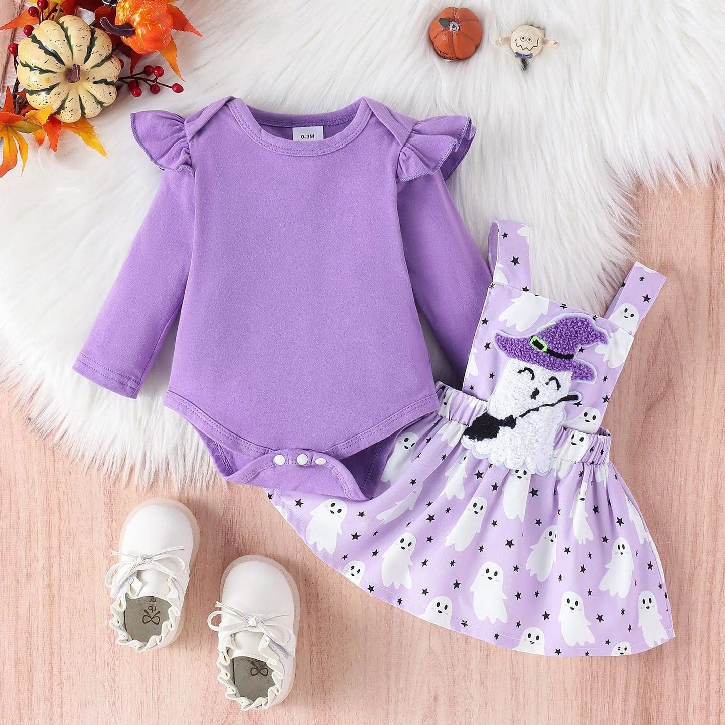 Baby Halloween Costume Sets Bodysuit Pumpkin Bat Ghost Witch Suspender Dress