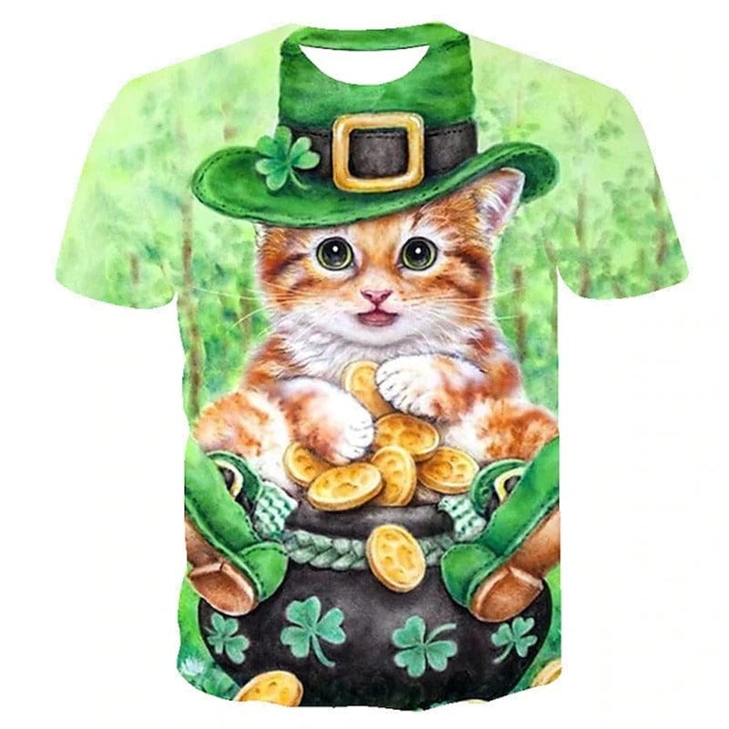 St. Patrick’s Day Cat Tee – Irish Vibes Purrsonified