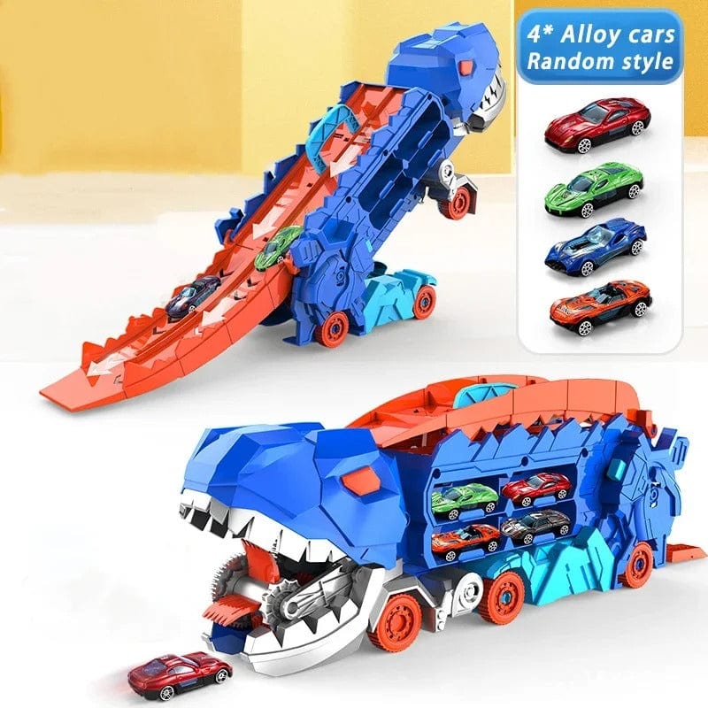 Dinosaur Truck Blue: Sliding Car Launcher