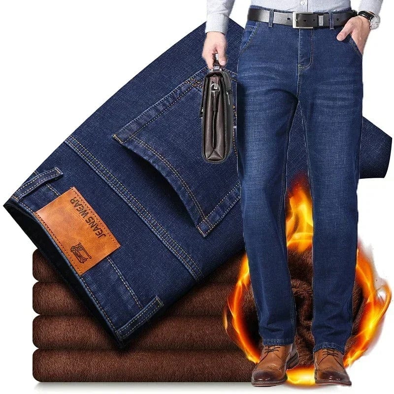 Winter Fleece-Lined Jeans - Stretch Warm Casual Denim Pants