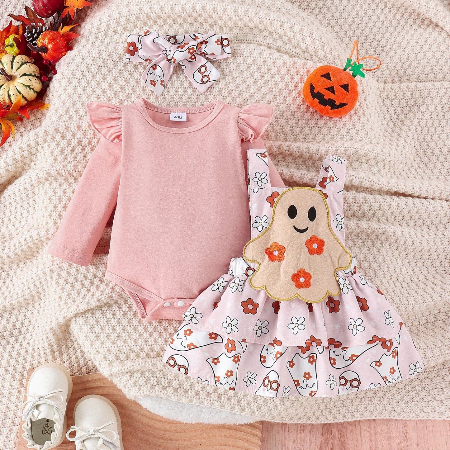 Baby Halloween Costume Sets Bodysuit Pumpkin Bat Ghost Witch Suspender Dress