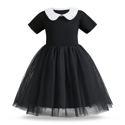 Wednesday Addams Costume Kids Party Black Gothic