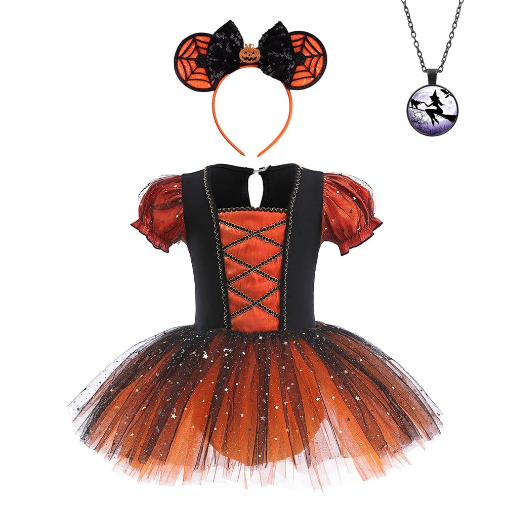 Witch Costume Girls Halloween Sequin Dress