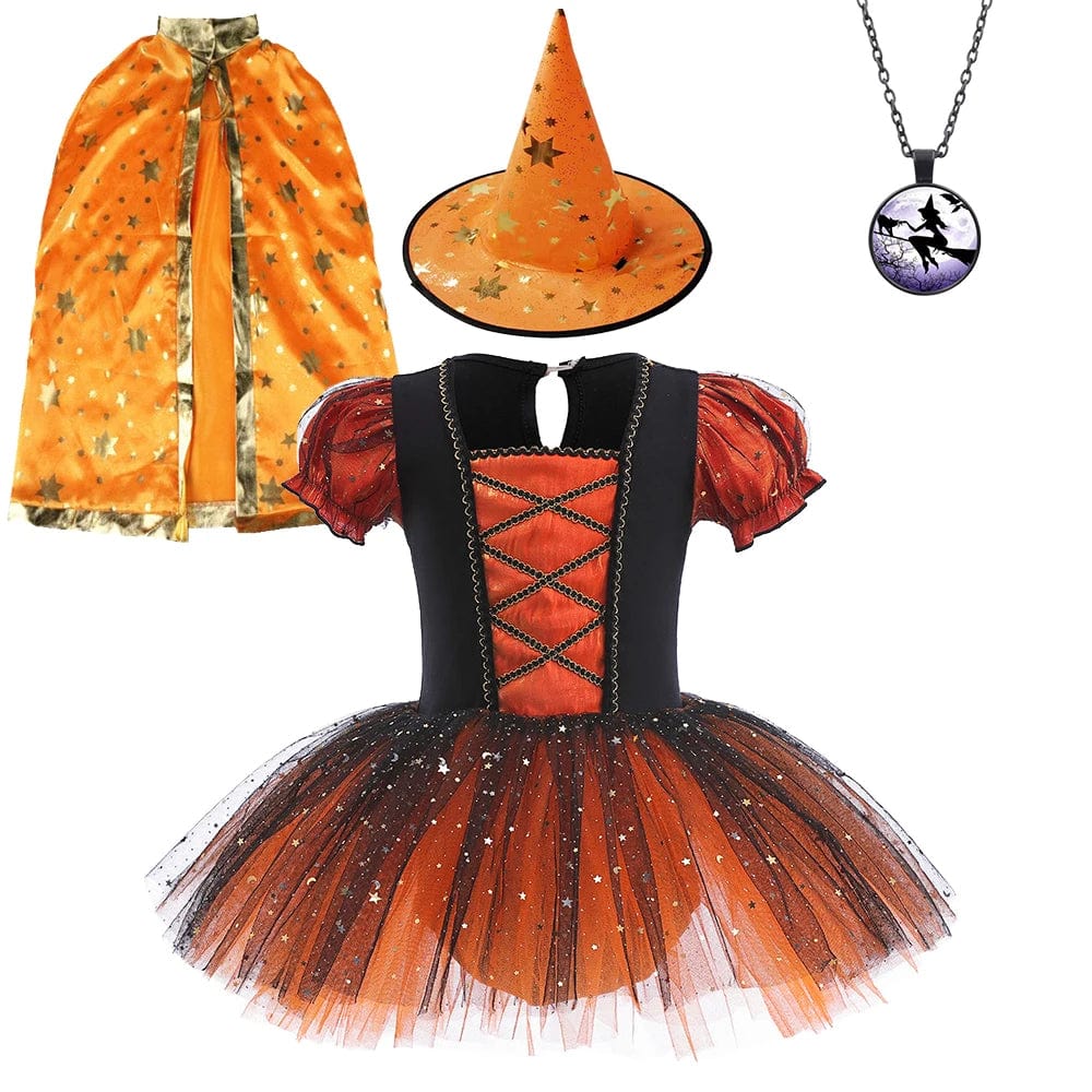 Witch Costume Girls Halloween Sequin Dress