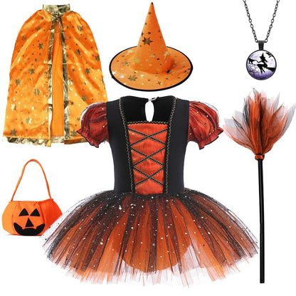 Witch Costume Girls Halloween Sequin Dress