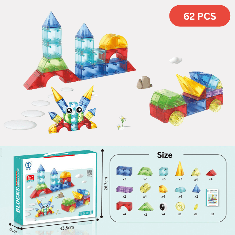 DIY Transparent Magnetic Blocks Building Set