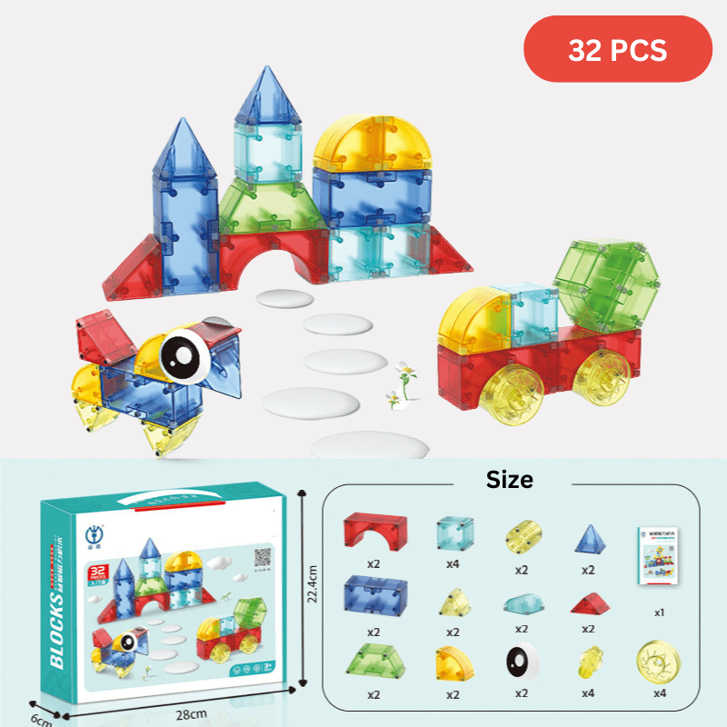 DIY Transparent Magnetic Blocks Building Set