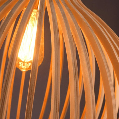 Artisan Crafted Wooden Pendant Light