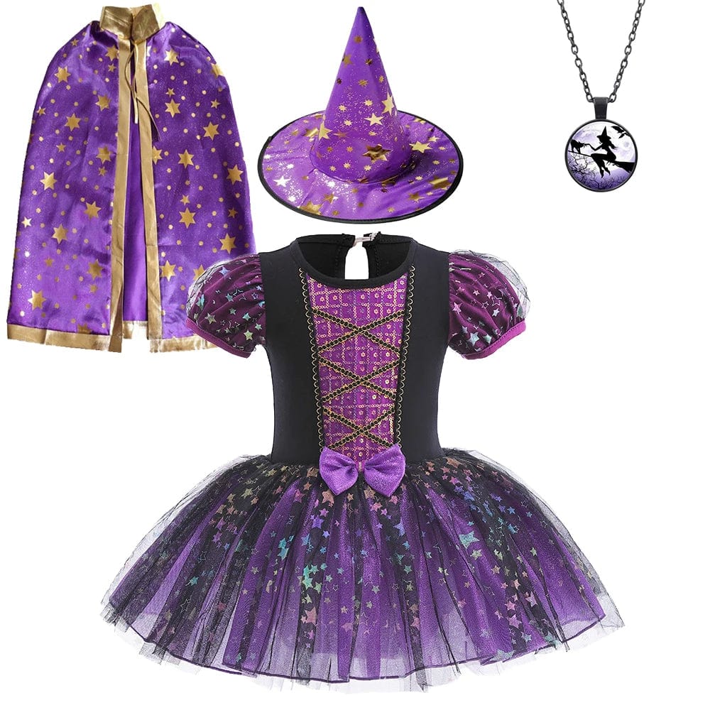 Witch Costume Girls Halloween Sequin Dress