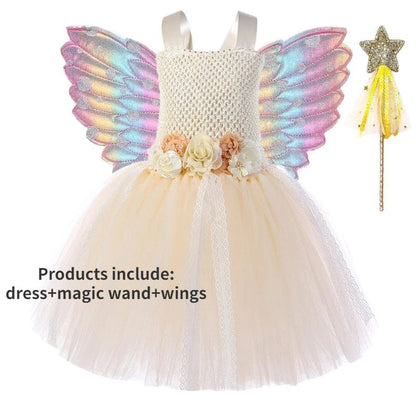 Fairy Costume Girls Fairy Tutu Dress with Wings