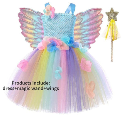 Fairy Costume Girls Fairy Tutu Dress with Wings