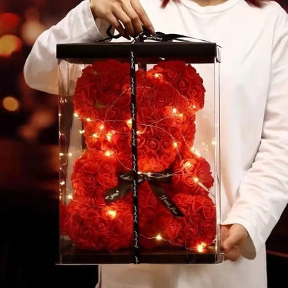 Eternal Rose Teddy Bear Light-Up Gift Set