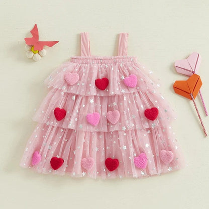 Baby Valentine's Day Heart Tulle Dress