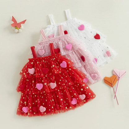 Baby Valentine's Day Heart Tulle Dress