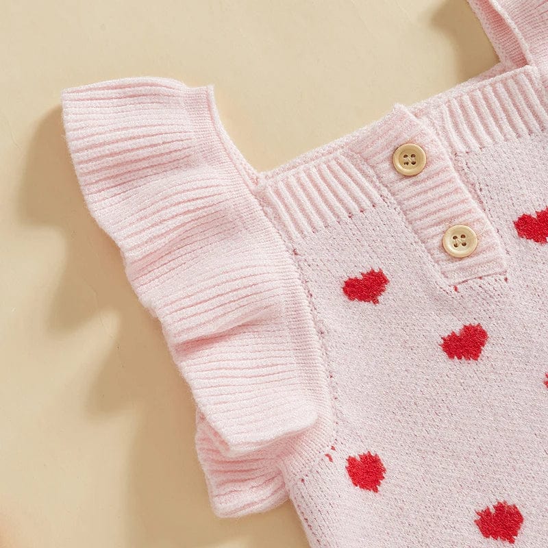 Baby Valentine's Ruffle Romper Outfit