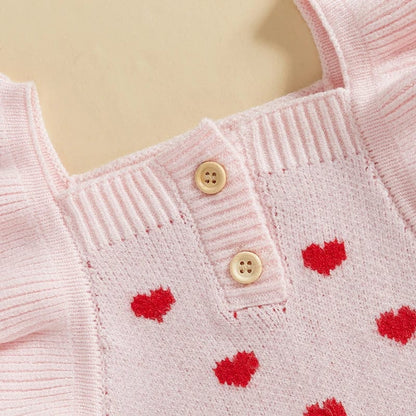 Baby Valentine's Ruffle Romper Outfit