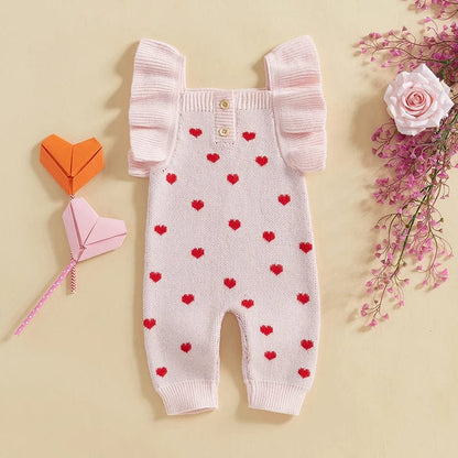 Baby Valentine's Ruffle Romper Outfit