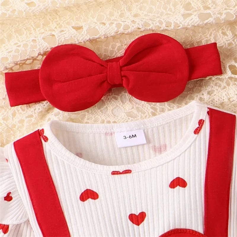 Valentine's Baby Outfit Heart Romper Dress Set