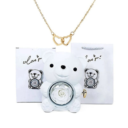 Timeless Rose Bear Necklace Gift Set