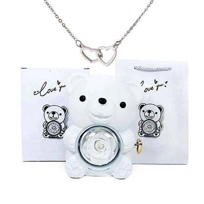 Timeless Rose Bear Necklace Gift Set