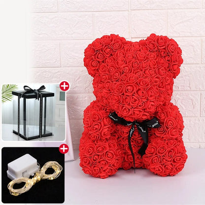 Rose Bear Radiance Gift Box with Lights