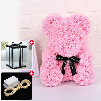 Rose Bear Radiance Gift Box with Lights