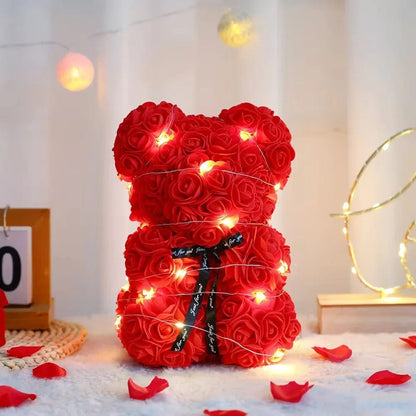 Eternal Rose Teddy Bear Light-Up Gift Set