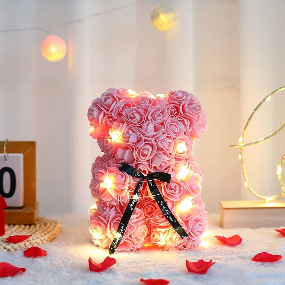 Eternal Rose Teddy Bear Light-Up Gift Set