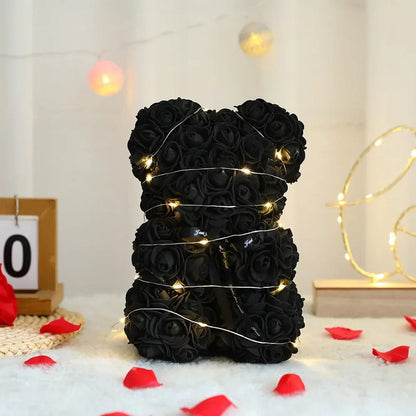 Eternal Rose Teddy Bear Light-Up Gift Set