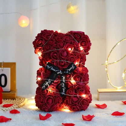 Eternal Rose Teddy Bear Light-Up Gift Set