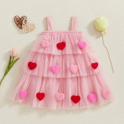 Baby Valentine's Day Heart Tulle Dress