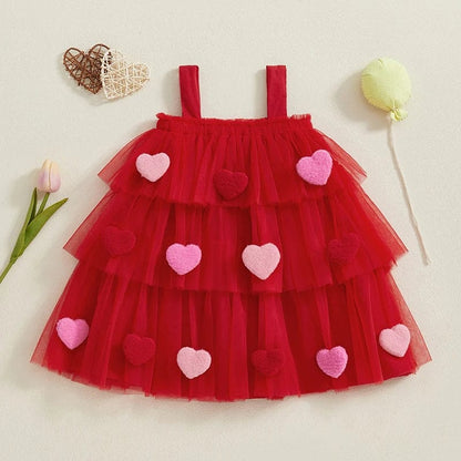 Baby Valentine's Day Heart Tulle Dress