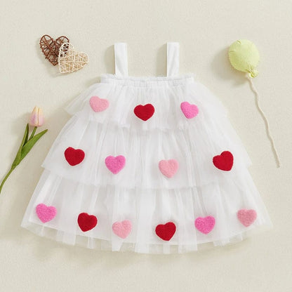 Baby Valentine's Day Heart Tulle Dress