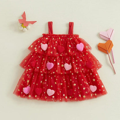 Baby Valentine's Day Heart Tulle Dress