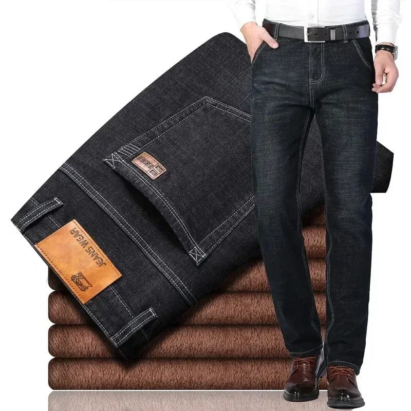 Winter Fleece-Lined Jeans - Stretch Warm Casual Denim Pants