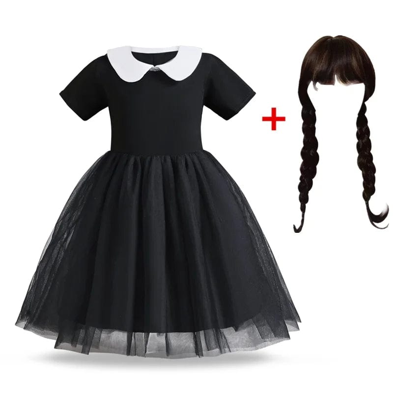 Wednesday Addams Costume Kids Party Black Gothic