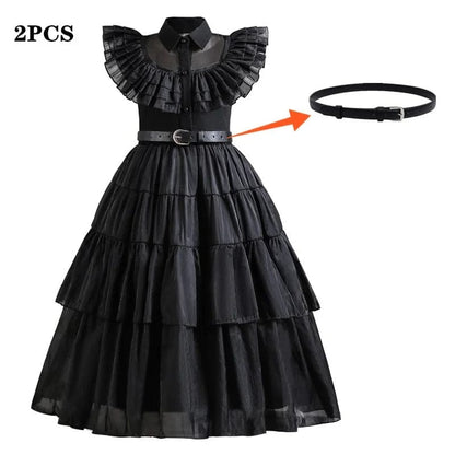 Wednesday Addams Costume Kids Spring Autumn Dresses