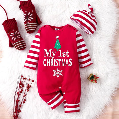 My 1st Christmas Baby Romper Pajamas