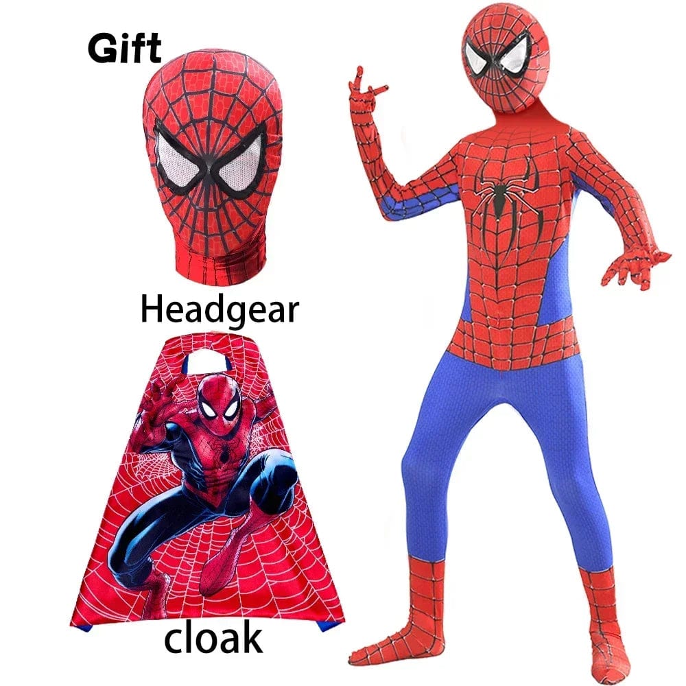 Spiderman Costume Kids Spiderman Superhero with Cloak